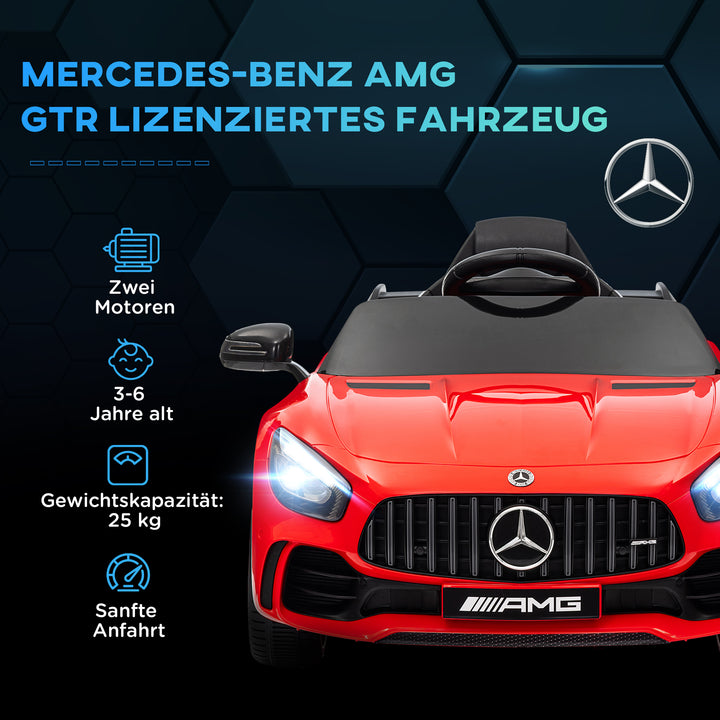 Elektrisk børnebil, Mercedes, 3-5 km/t, fjernbetjening, lys og musik, rød