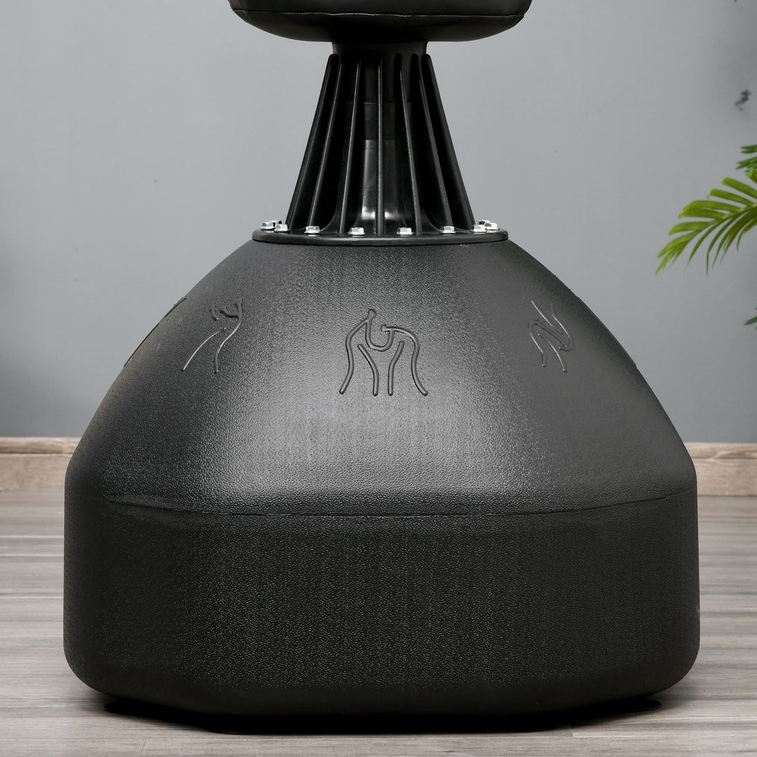 Boksesæk stående 180 cm voksne stående boksesæk boksedummy boksesøjle humanoid design kraftig boksesæk tung boksesækstativ til professionelle og begyndere sort