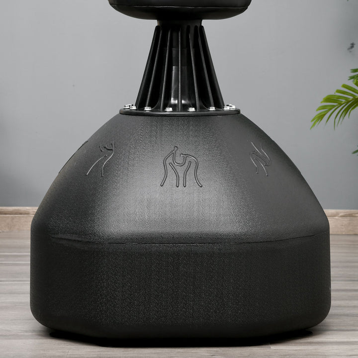 Boksesæk stående 180 cm voksne stående boksesæk boksedummy boksesøjle humanoid design kraftig boksesæk tung boksesækstativ til professionelle og begyndere sort