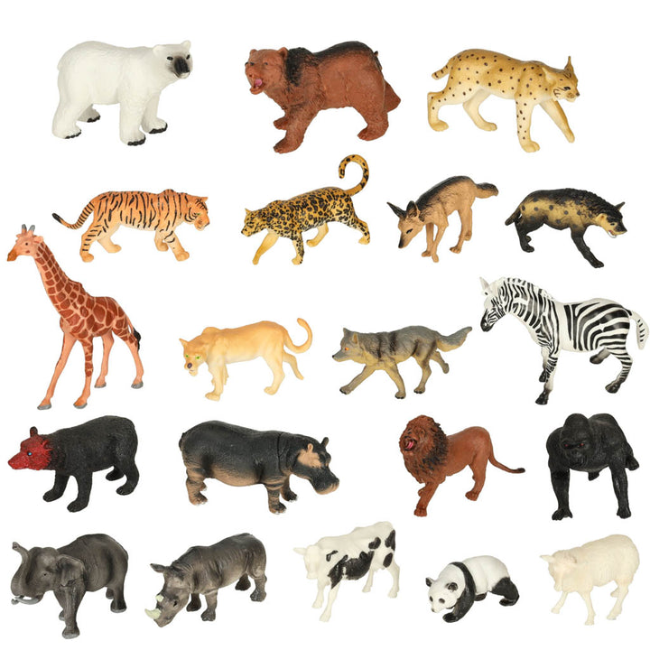 Figurer af zoologiske dyr, sæt med 59 el.