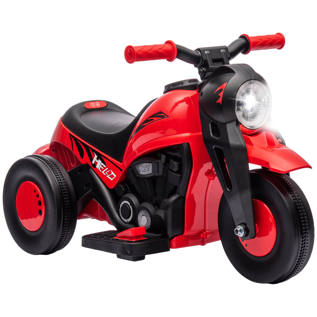Børne-elmotorcykel, 6V børnemotorcykel med musik, blæser 2,5-3 km/t, til børn i alderen 2-5 år