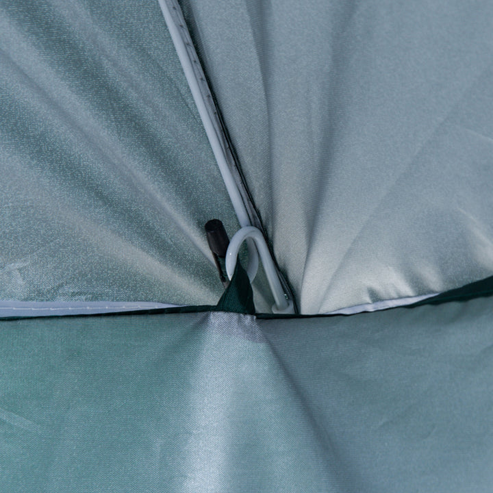Strandparasol med sidepanel, polyester, mørkegrøn, 2,2 x H2,2m