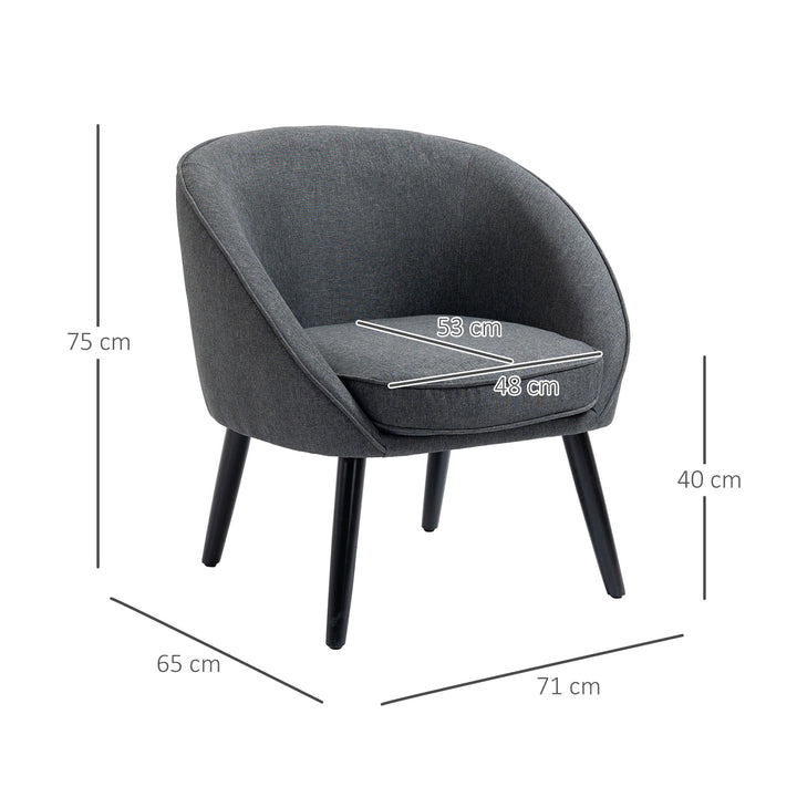 Lounge chair cocktailstol op til 150 kg, hørlook trægrå 71 x 65 x 75 cm