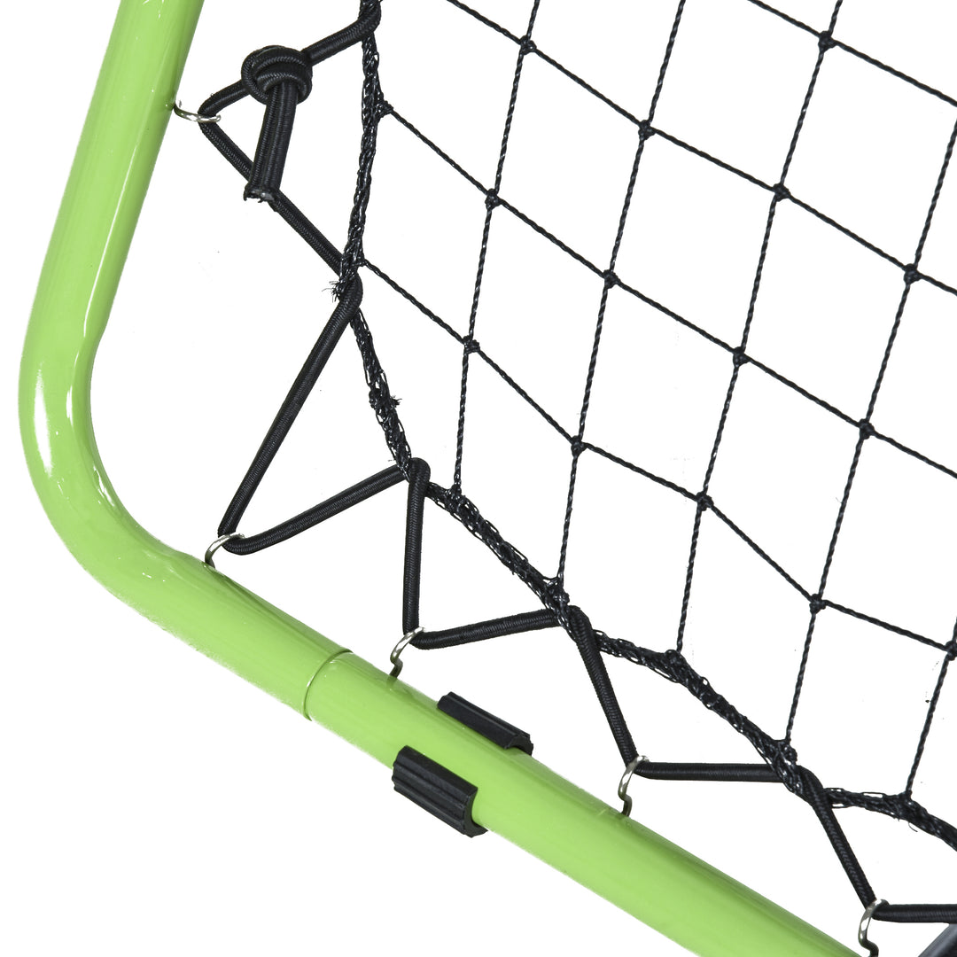Fodbold-rebounder Kickback-mål Rebound-vægnet til baseball og basketball, dobbeltsidet rebound, justerbar i 5 positioner, metal, grøn og sort, 75 x 75 x 64 cm