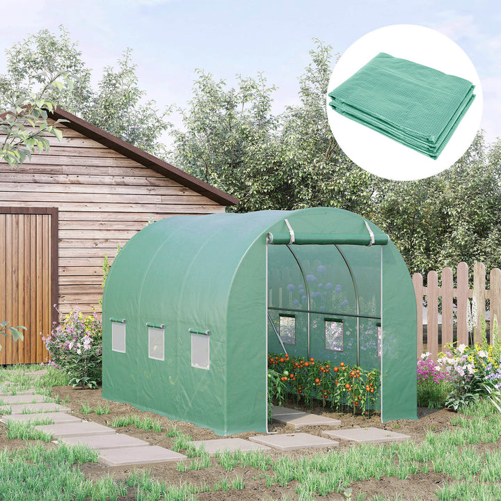 Drivhusfilm, 3 x 2 x 2 m, vandtæt havepresenning med uv-beskyttelse, plastfilm, overdækning til drivhus, polytunnel, tunnelfilm til udendørs brug, grøn