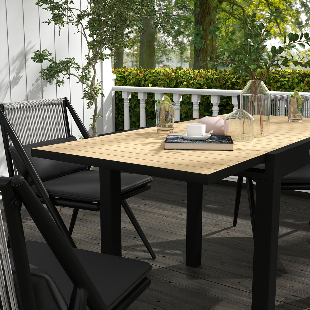 Havebord, udendørsbord, vejrbestandigt, 162 x 80 x 75 cm, gul