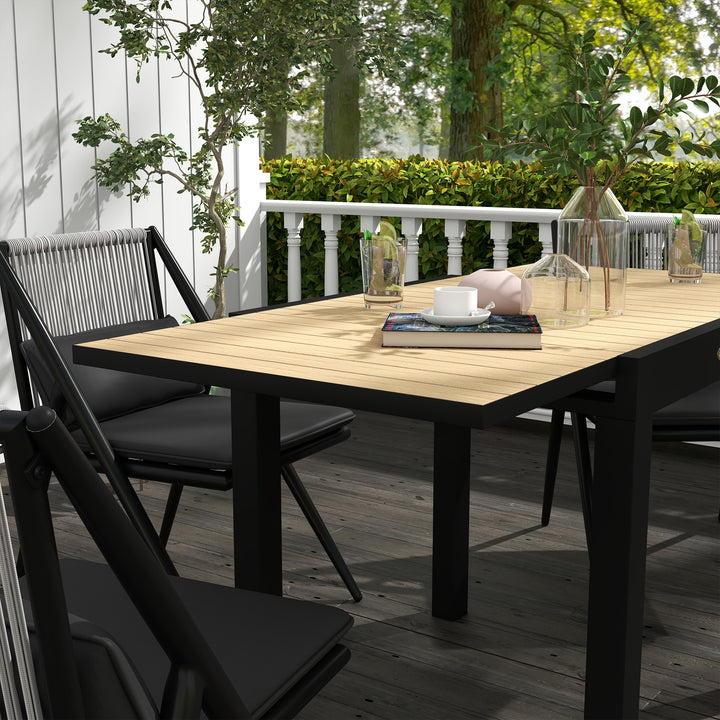 Havebord, udendørsbord, vejrbestandigt, 162 x 80 x 75 cm, gul