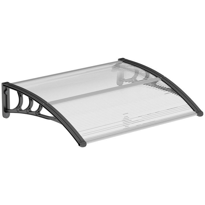 Markise til fordør 100 x 75 cm, hængende markise, transparent polycarbonat
