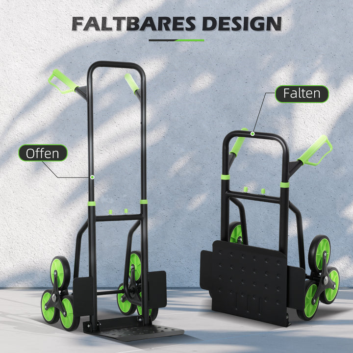Trappevogn, foldbar transportvogn med stålramme, maks. 120 kg