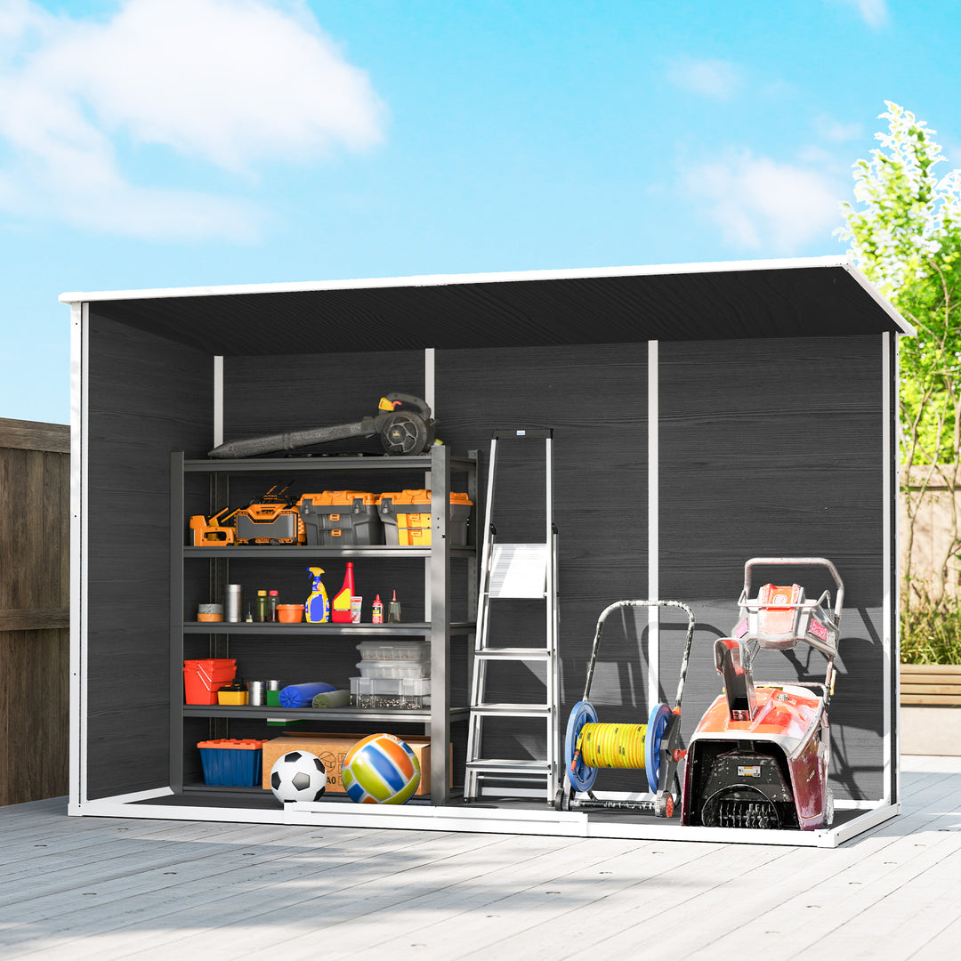 Haveskur 3,2m², redskabsskur med luttag, 303x123x197cm med vindue, aflåselig dør, ventilationsåbning, gulv