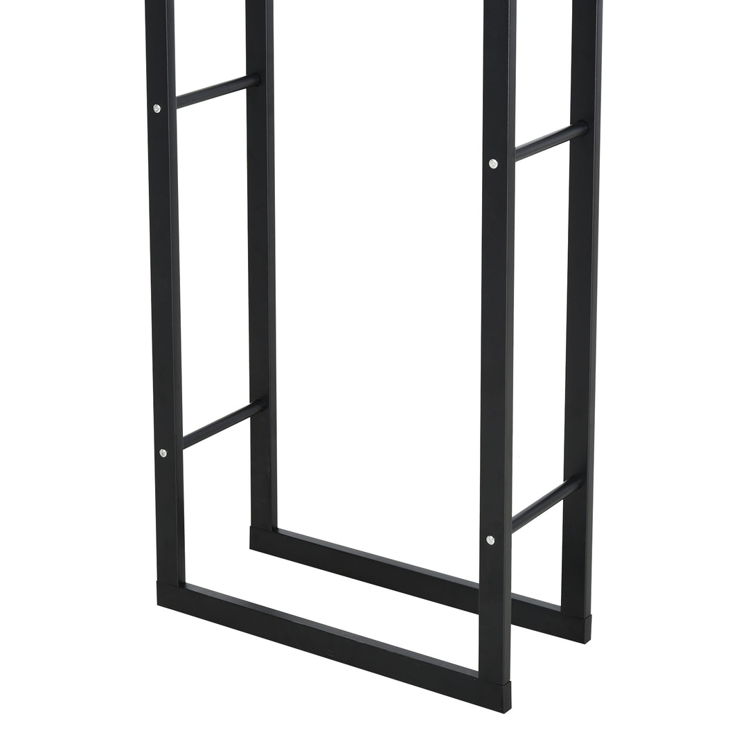 Brændehylde metal 40 x 25 x 150 cm brændehylde stablingshjælp stålramme op til 100 kg brændehylde udendørs brændehylde brændehylde til have terrasse udendørs sort