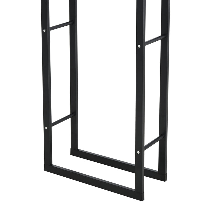 Brændehylde metal 40 x 25 x 150 cm brændehylde stablingshjælp stålramme op til 100 kg brændehylde udendørs brændehylde brændehylde til have terrasse udendørs sort