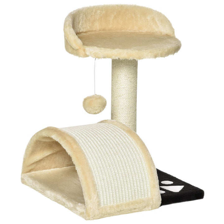 Kradsetræ med legebolde kradsetræ til katte sisalreb kradsetræer beige 35,5 x 37 x 46 cm