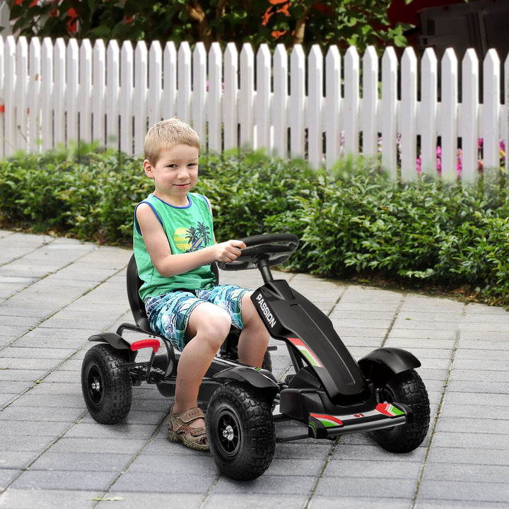 Børne gokart, justerbart sæde, håndbremse, alder 5+, 121 x 58 x 61 cm, sort