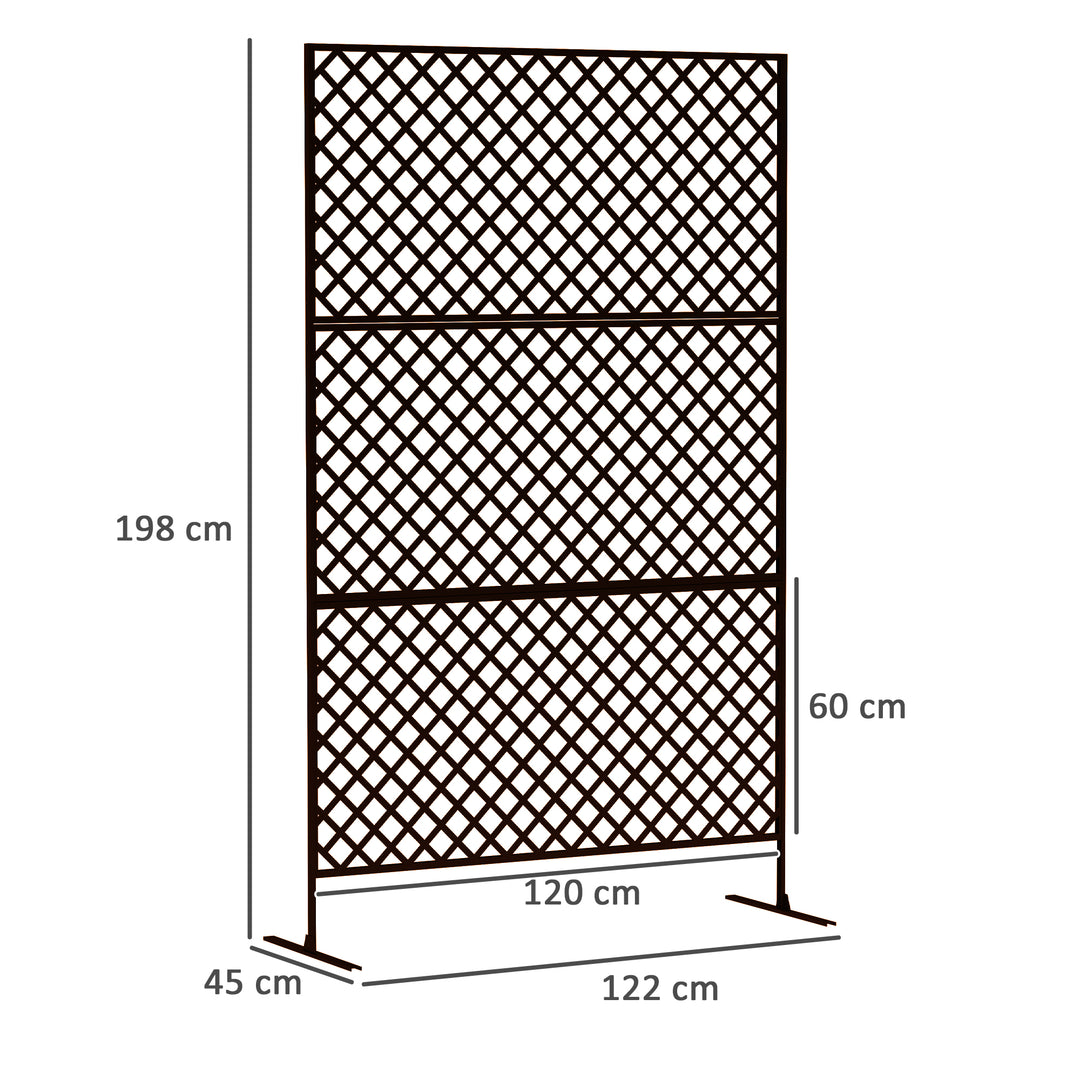 Udendørs rumdeler, metalskærm til terrasse, veranda, have, fritstående espalier, stål, sort