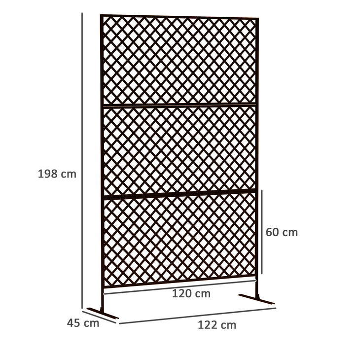 Udendørs rumdeler, metalskærm til terrasse, veranda, have, fritstående espalier, stål, sort