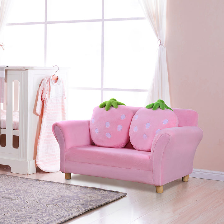 Børnesofa, børnelænestol, sofa, sofa, børnestol, børneværelse, blød sofa, dobbeltsofa, enkeltsofa (jordbærsofa)