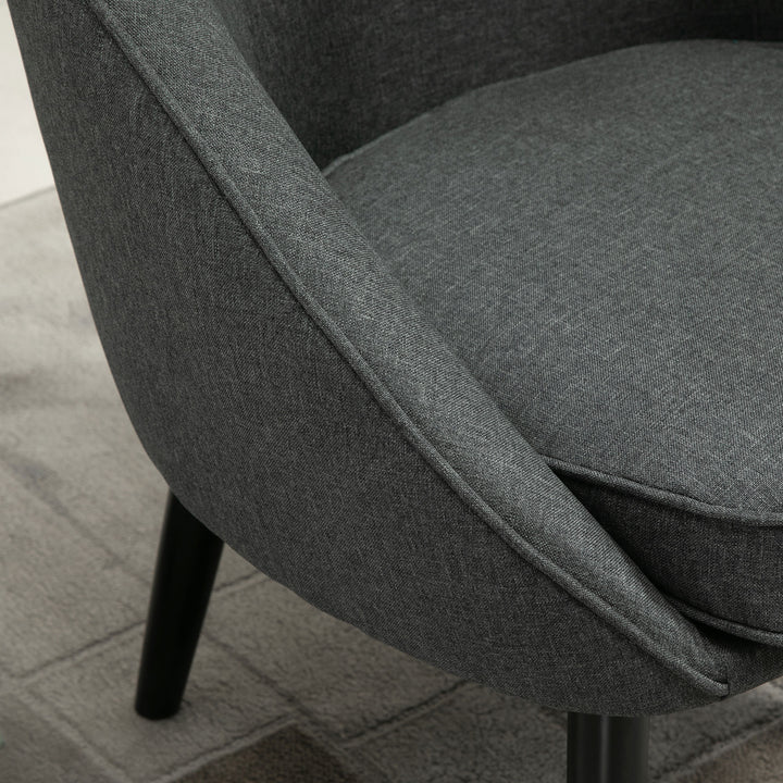 Lounge chair cocktailstol op til 150 kg, hørlook trægrå 71 x 65 x 75 cm