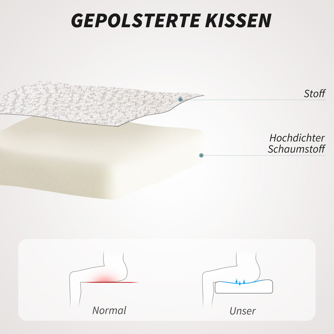 Polstret kontorstol med plysbetræk, badekardesign, rullebordsstol, stålstel, cremefarvet+sort