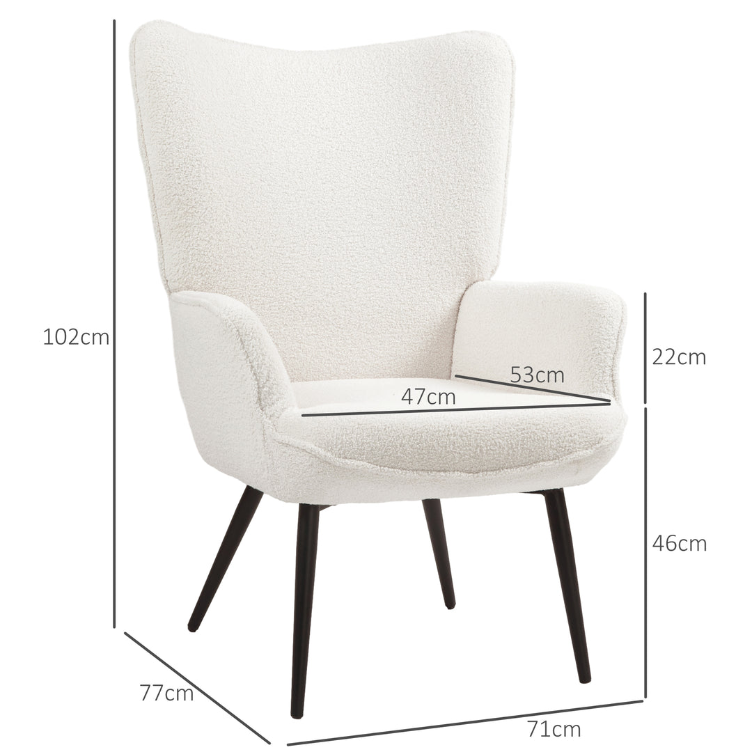 Polstret stol, moderne design, 71x77x102cm, cremehvid