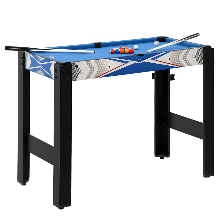 Sportnow 5-i-1 spillebord, billard, bordtennis, hockey, basketball, bueskydning, tilbehør inkluderet, mdf, plastik, blå