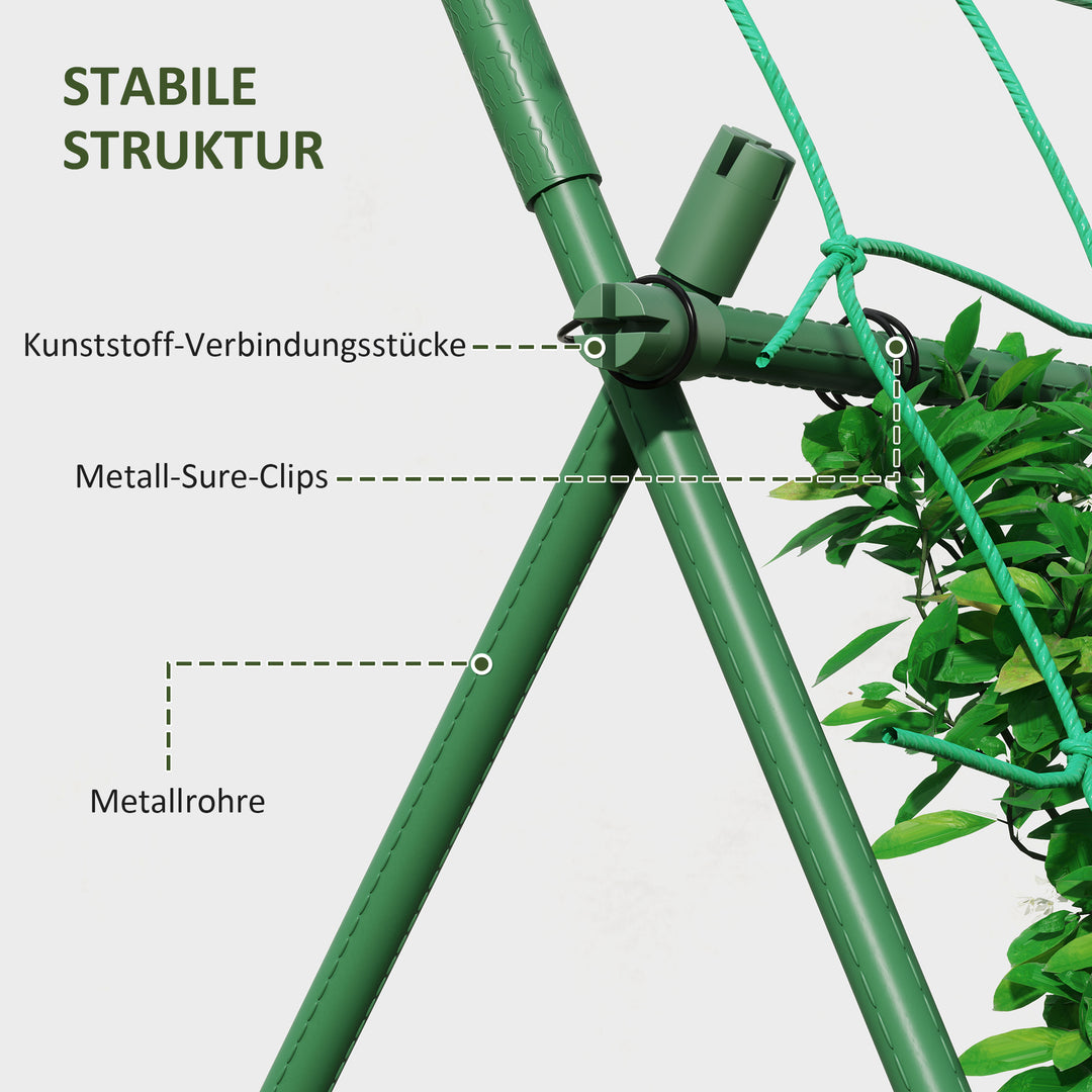 Espalier af stål til fastgørelse af rustfri a-formet espalier til klatreplanter 101x133x227 cm grøn