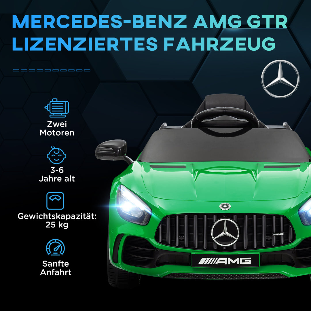 Elbil til børn, mercedes, 3-5 km/t, fjernbetjening, lys og musik, grøn