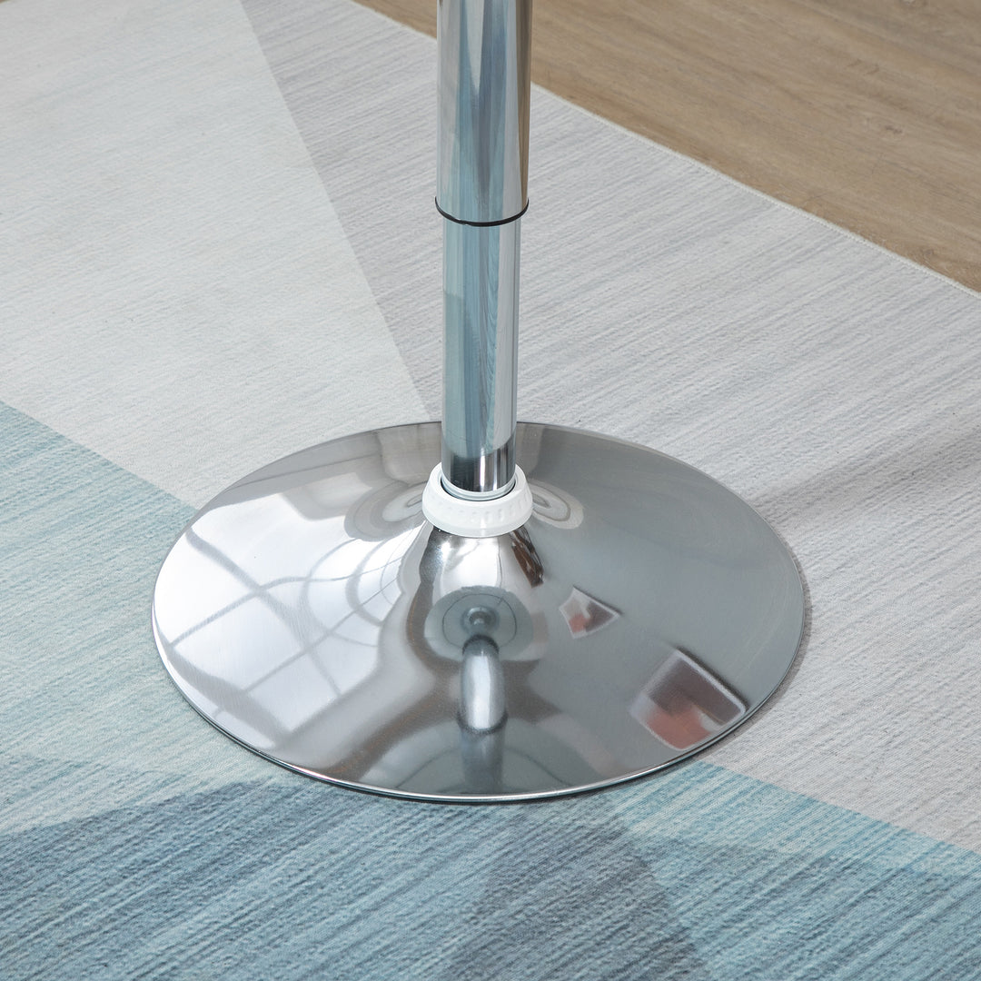 Barbord moderne spisebord højdejusterbart bistrobord højt bord diskbord skrivebord rundt metal abs lak hvid ø61 x 76-97 cm