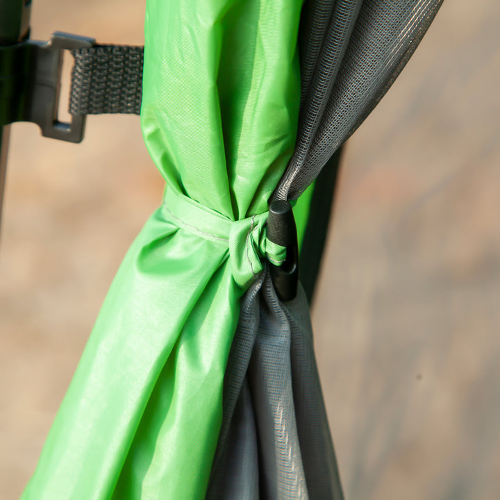 Campingtelt 6 personers telt familietelt kuppeltelt kunstlæder 2000 mm nem opsætning til familier trekking festival stål glasfiber grøn 320 x 320 x 180 cm