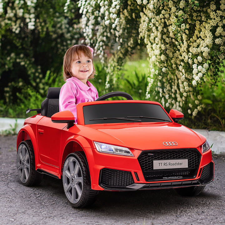 Audi børne-elbil 12v med 2.4g fjernbetjening, musik, horn, elbil med led-lys, usb/mp3-port, bakfunktion, til børn 3-5 år, rød