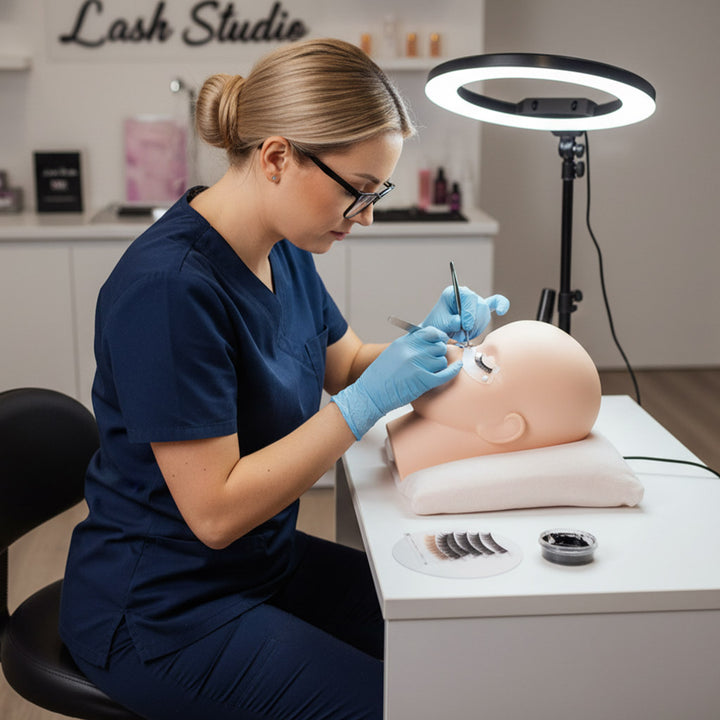 Træningshoved til eyelash extensions
