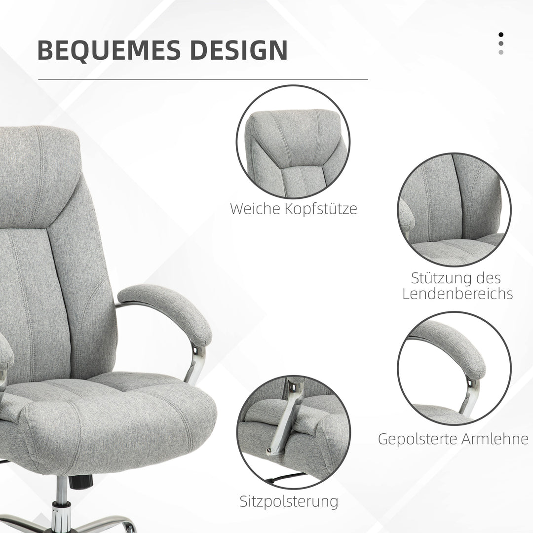 Ergonomisk kontorstol, høj ryg, åndbart betræk, justerbar højde, grå