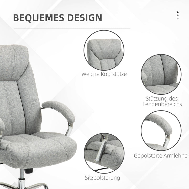 Ergonomisk kontorstol, høj ryg, åndbart betræk, justerbar højde, grå