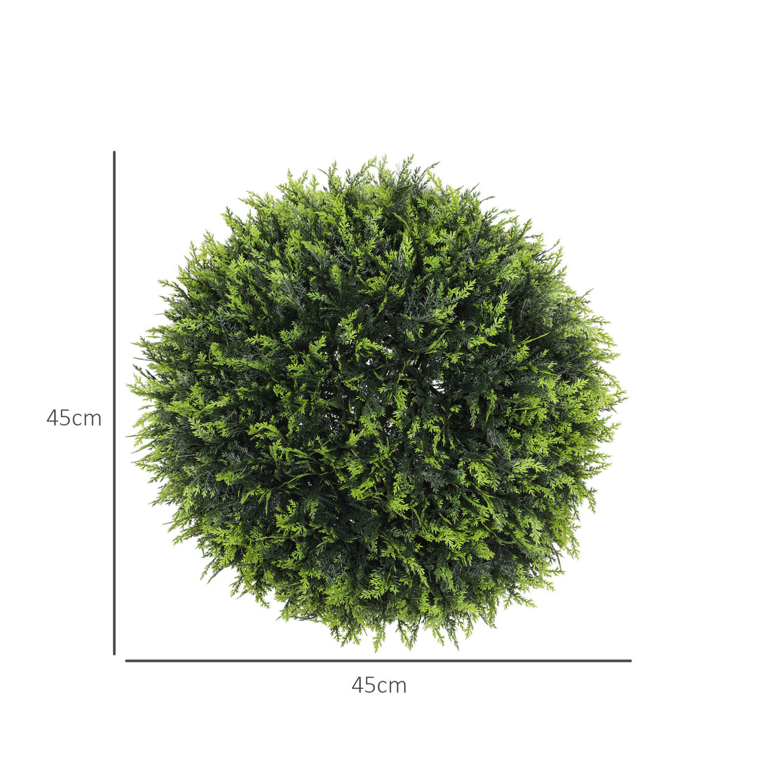 Kunstige planter sæt med 2, uv-resistente dekorative planter, indendørs/udendørs, 45 cm, grøn