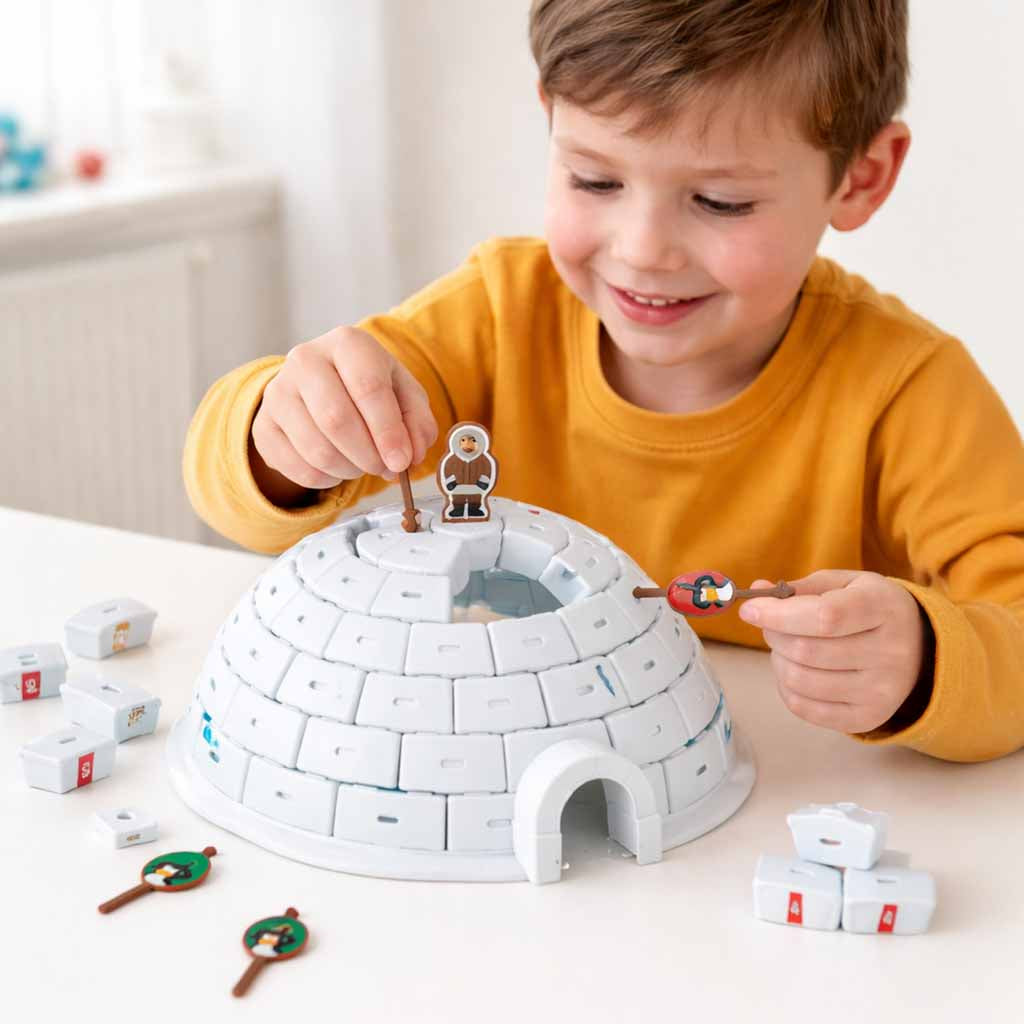Færdighedsspil med iglo-pingviner