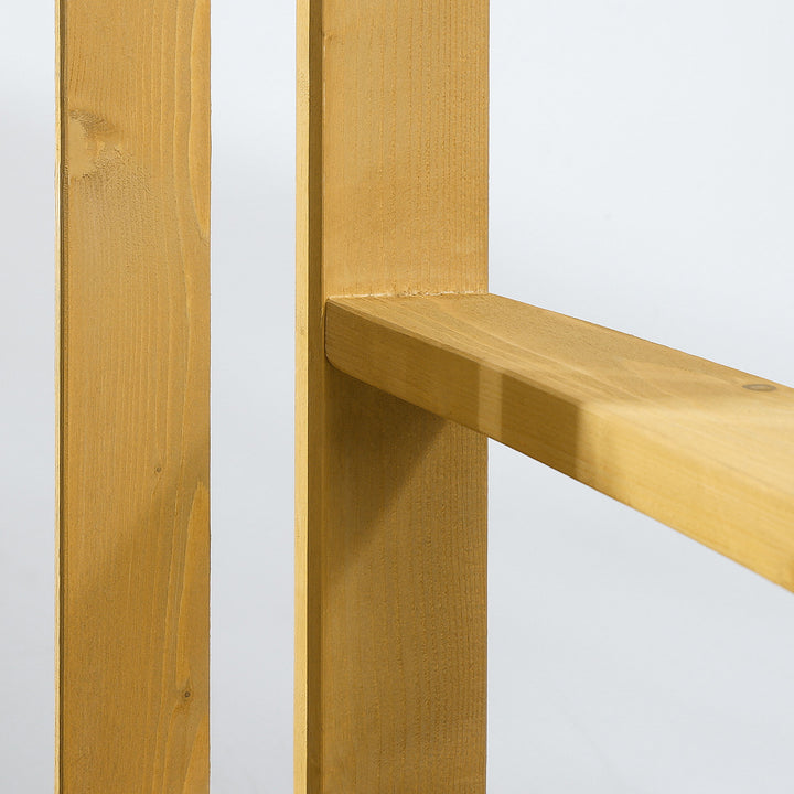 2-personers havebænk i træ, vejrbestandig, havemøbler med ryglæn, 240 kg lasteevne, 140 x 50 x 85 cm, orange