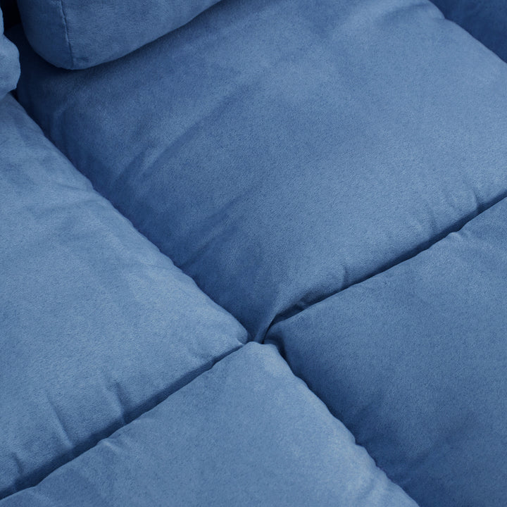 Gulvsovesofa sofa, foldbar, justerbar ryglæn, 102 cm x 73 cm x 60 cm, blå