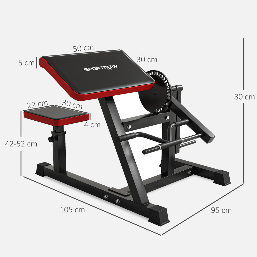 Curl bench og triceps extension, 5 sædejusteringer, 25 vinkler, stål og syntetisk læder, sort