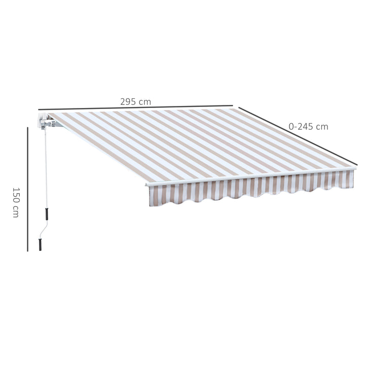 Markise med håndsving, foldearmsmarkise, solafskærmning, vægmontering, balkon, aluminium Berge 3 x 2,5 m