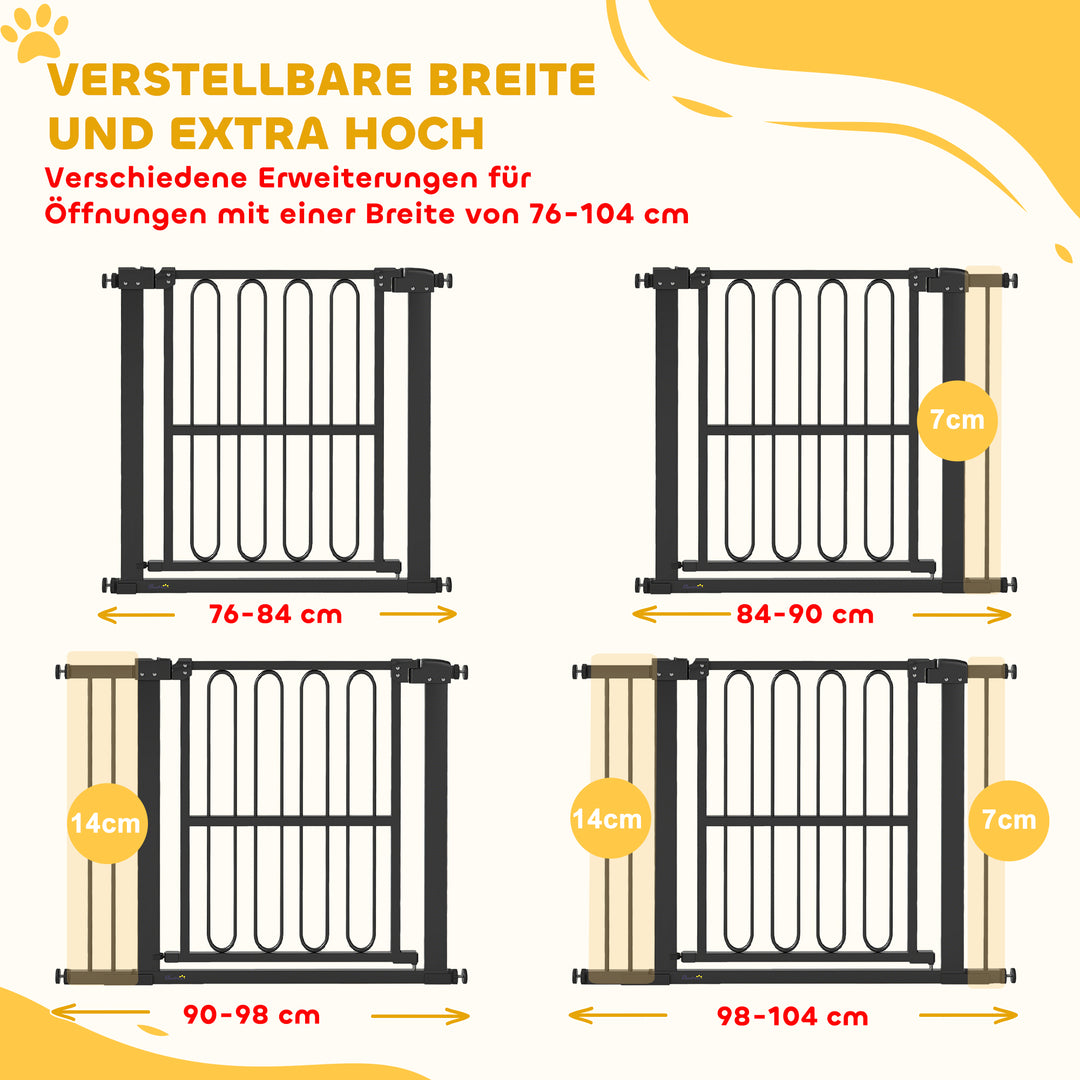 Hundesikkerhedsgitter, 76-104 cm, barrieregitter uden boring, trappegitter