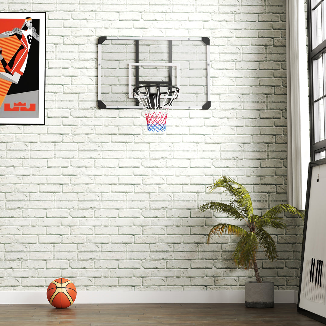 Basketballkurv, brudsikker bagplade, højdejusterbar, indendørs og udendørs, stålramme, sort