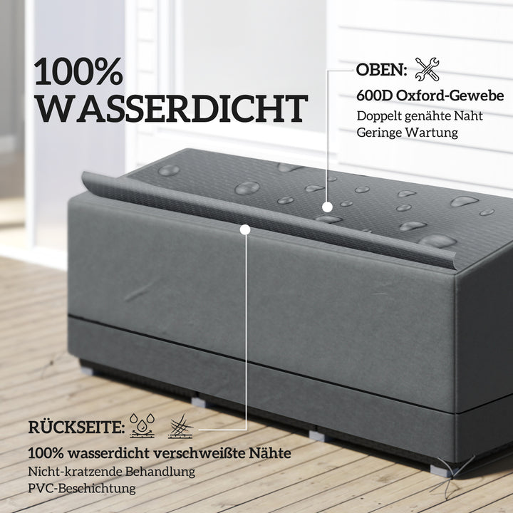 Beskyttelsesovertræk til havemøbler, vinterbestandigt, vandtæt, UV-bestandigt, 600D Oxford-stof, 190,5 x 72 x 76 cm, lysegrå