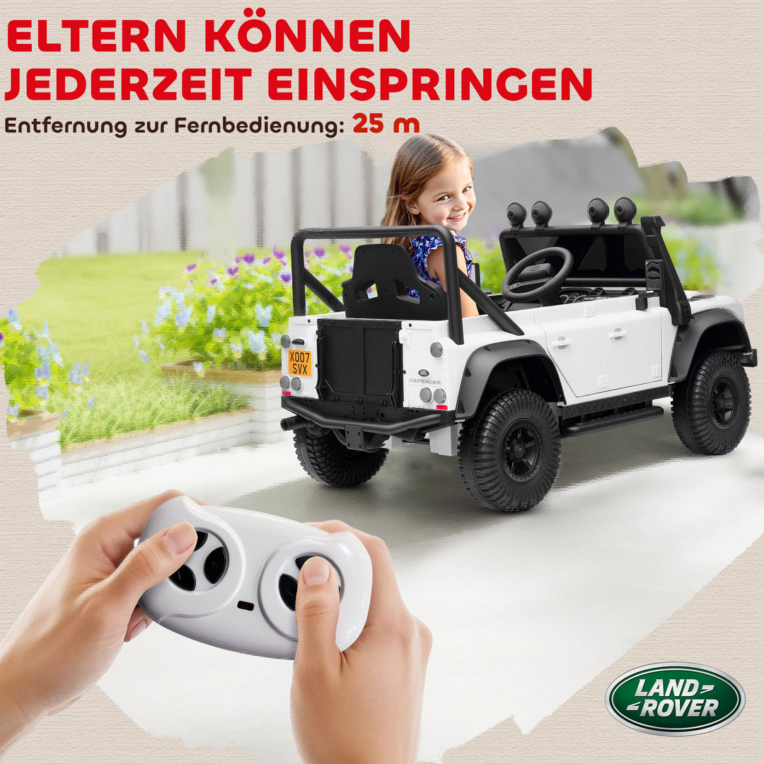 Elbil til børn, 12v batteridrevet, fjernbetjening, musikfunktion, horn, led-lys, hvid