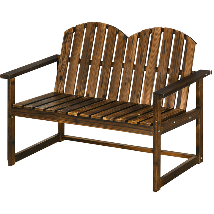 Havebænk til 2 personer, rustikt design, fyrretræ, 114x63x86 cm