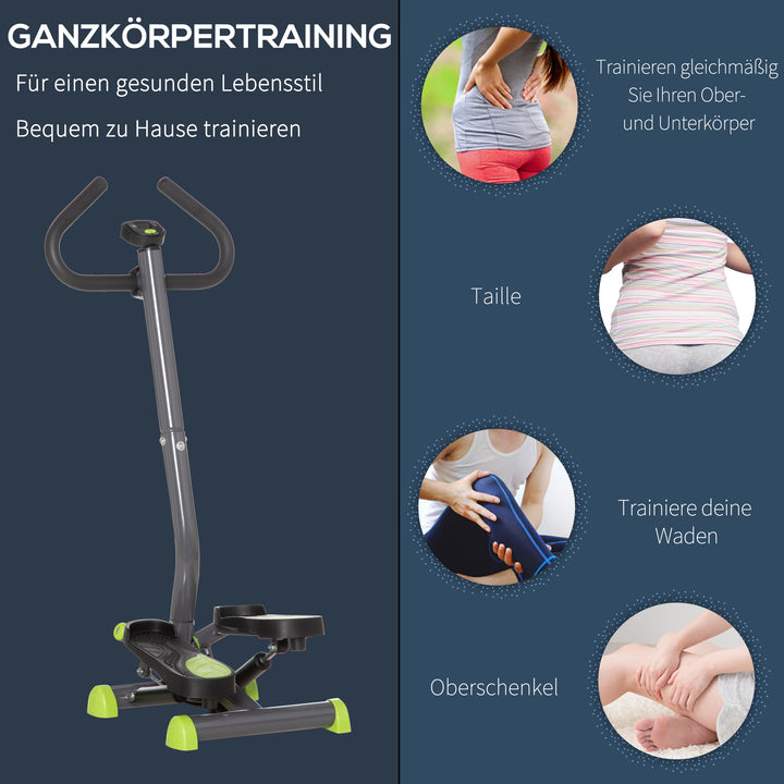 Stepmaskine med LCD-skærm 55 x 44 x 108 cm Stålgrå+Grøn+Sort