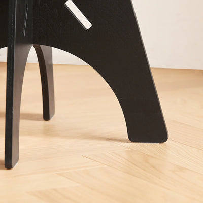 Rundt sidebord / sofabord i japandi-stil, Ø32cm, sort