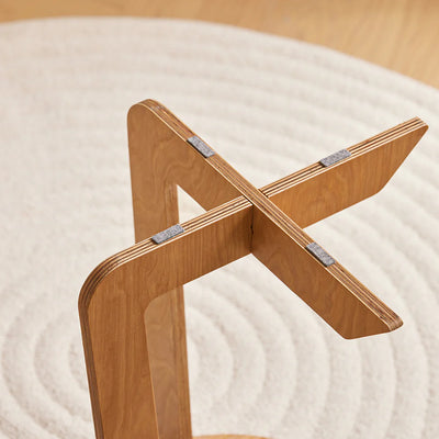 Rundt sidebord / sofabord i japandi-look, Ø40cm, træ, naturfarvet