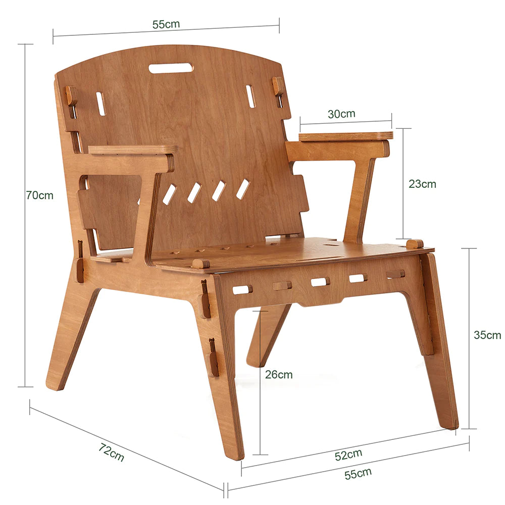 Smuk stol i enkel, moderne udtryk, 55x72x70 cm, brun