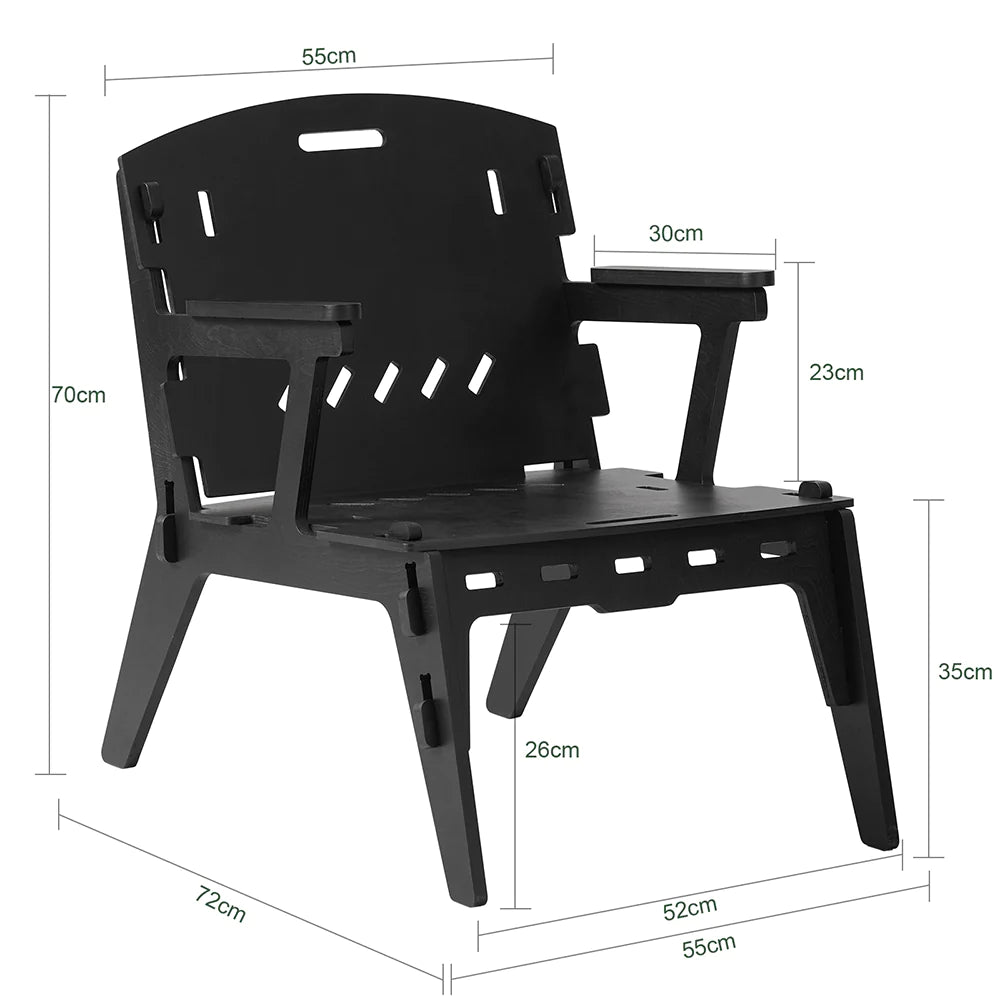 Smuk stol i enkelt, moderne udtryk, 55x72x70 cm, sort