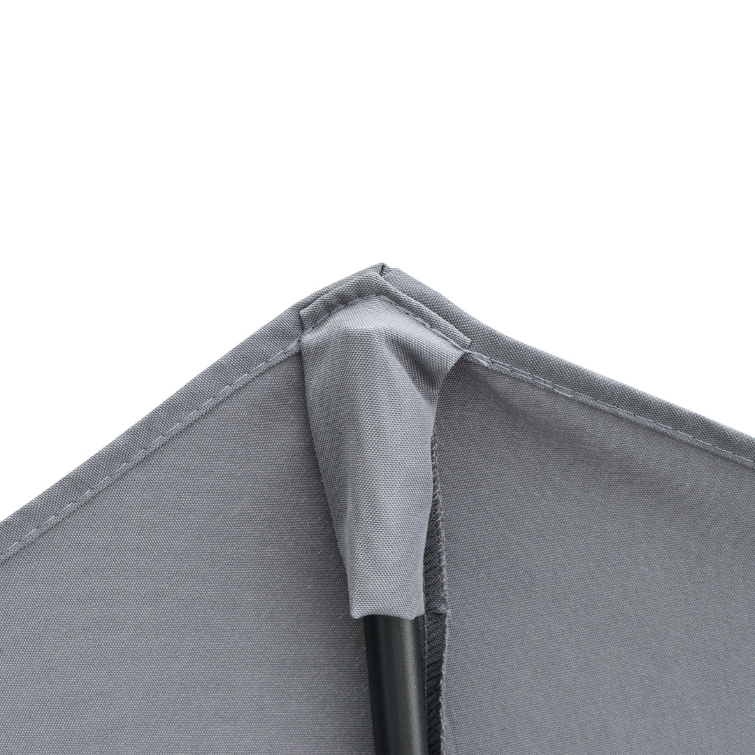 2 x 2 m parasol, halvrund parasol, balkonparasol med holder, vandafvisende til have, terrasse, gårdhave, 100% polyester, mørkegrå